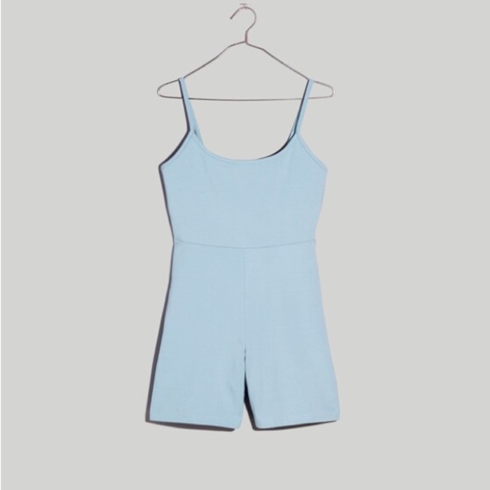 Madewell MWL Knit Biker Unitard Romper Blue Size XS Built-in Bra